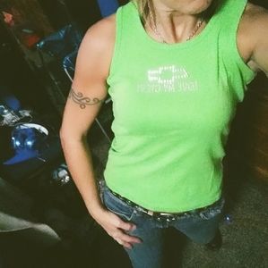 Lime green "chevy" tank top